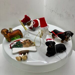 Dachshund Christmas Ornaments Set (lot of 6)